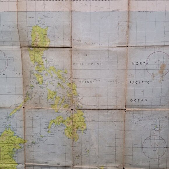 Feb 1944 WWII Amy Air Forces Long Range Navigation Chart Philippine Island Topo - Picture 7 of 16